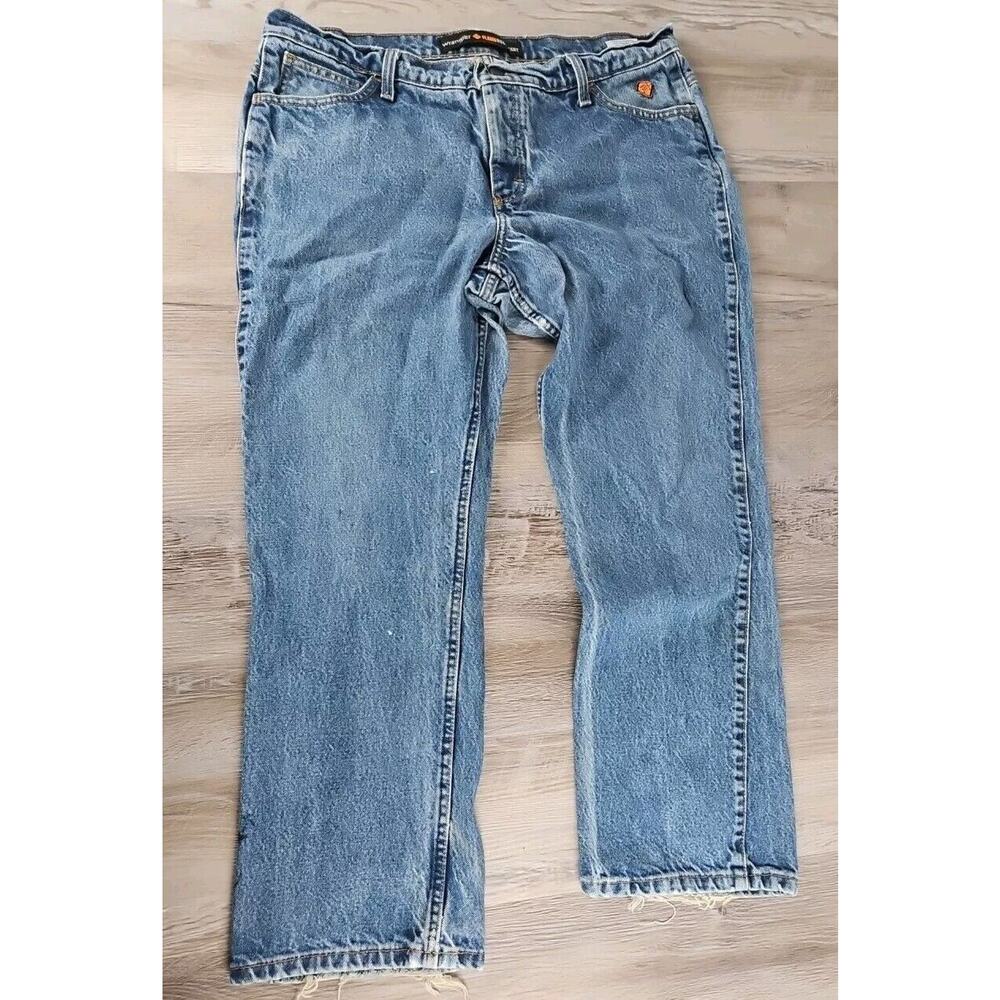 Wrangler FR Jeans 38x30 Flame Resistant Blue Denim Relaxed Hrc2 2112 02
